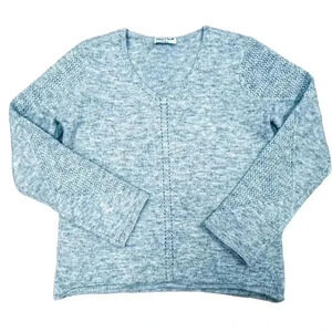 Coco Y Club Women's Light Blue Knit Pullover Sweater Size S V-Neck